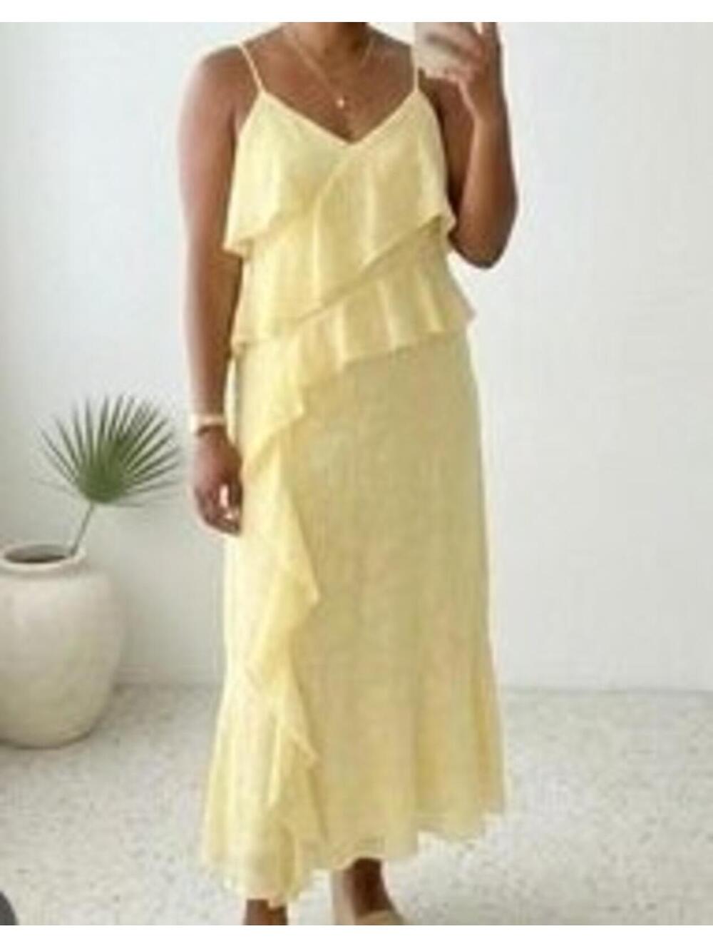 Wild Fable, Women's Butter Yellow, Maxi Slip Dress in Size Medium